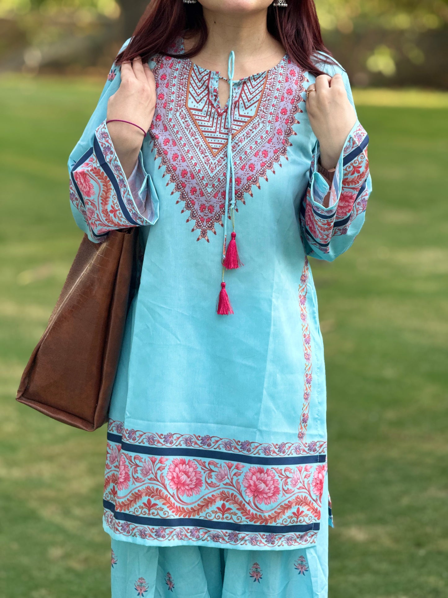 Muslin Digital Print Farshi Suit Set – Elegant Ethnic Wear for Women
