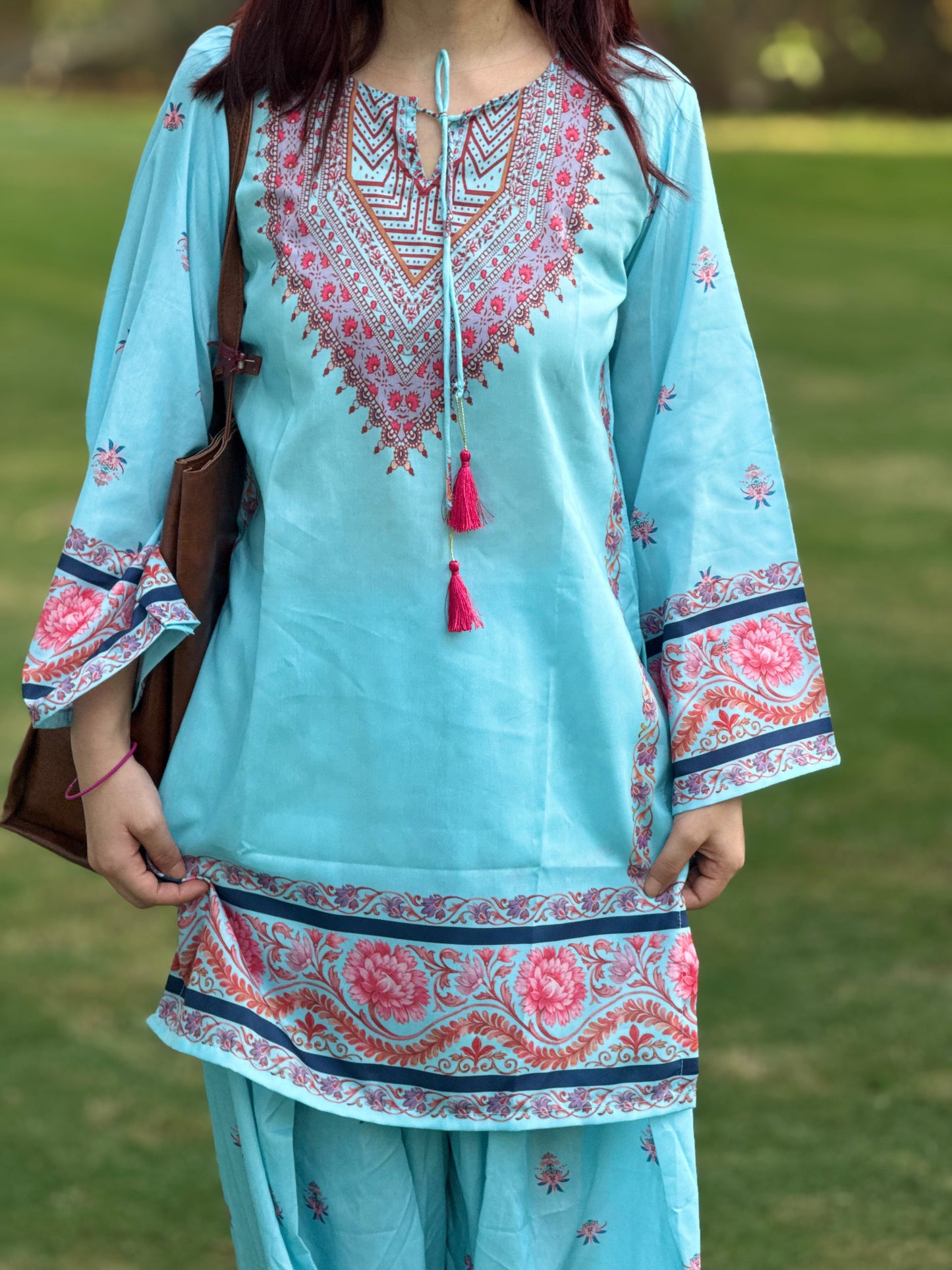 Muslin Digital Print Farshi Suit Set – Elegant Ethnic Wear for Women