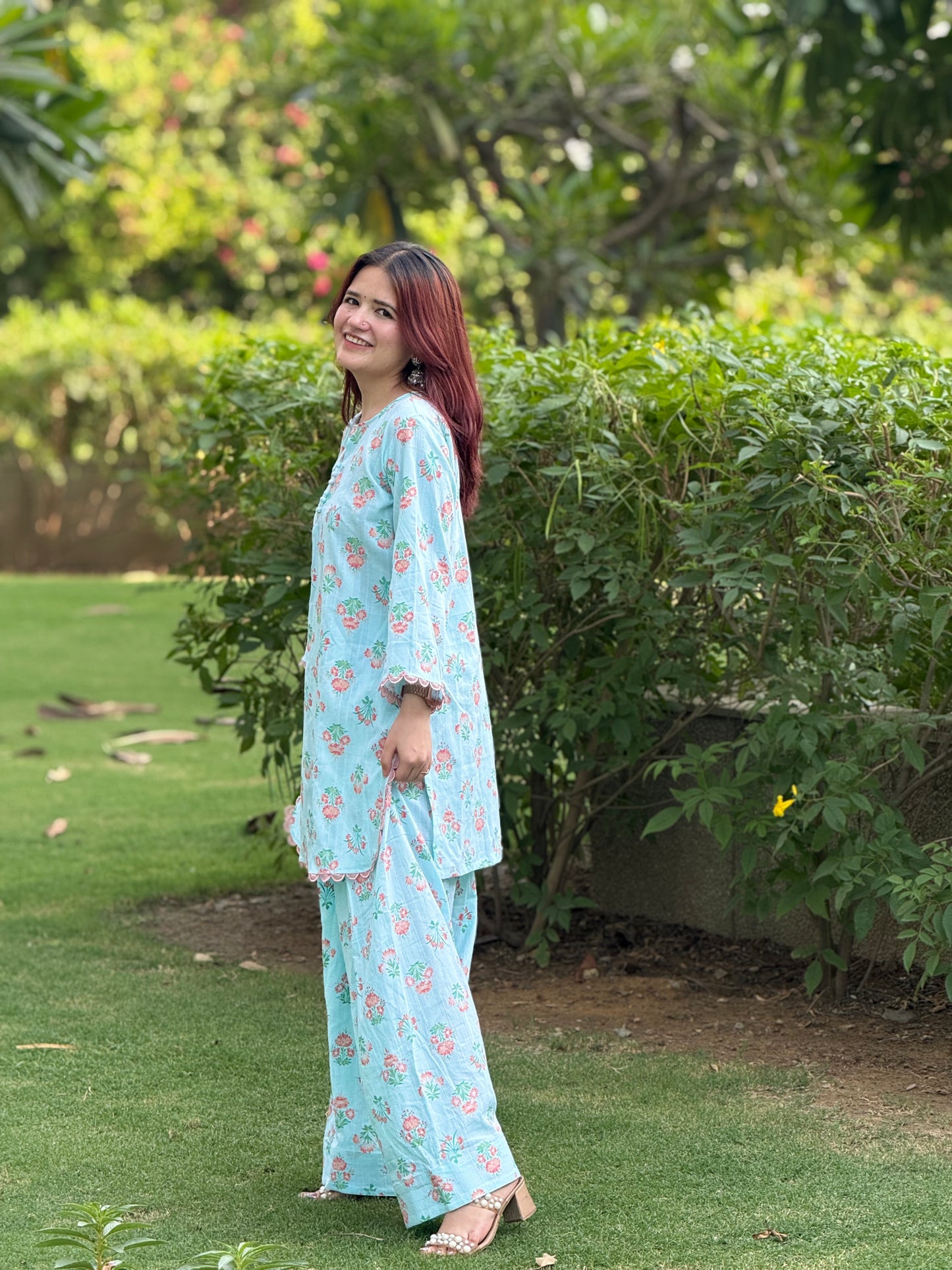 House of ZTH Summer Floral Farshi Set – Soft Cotton
