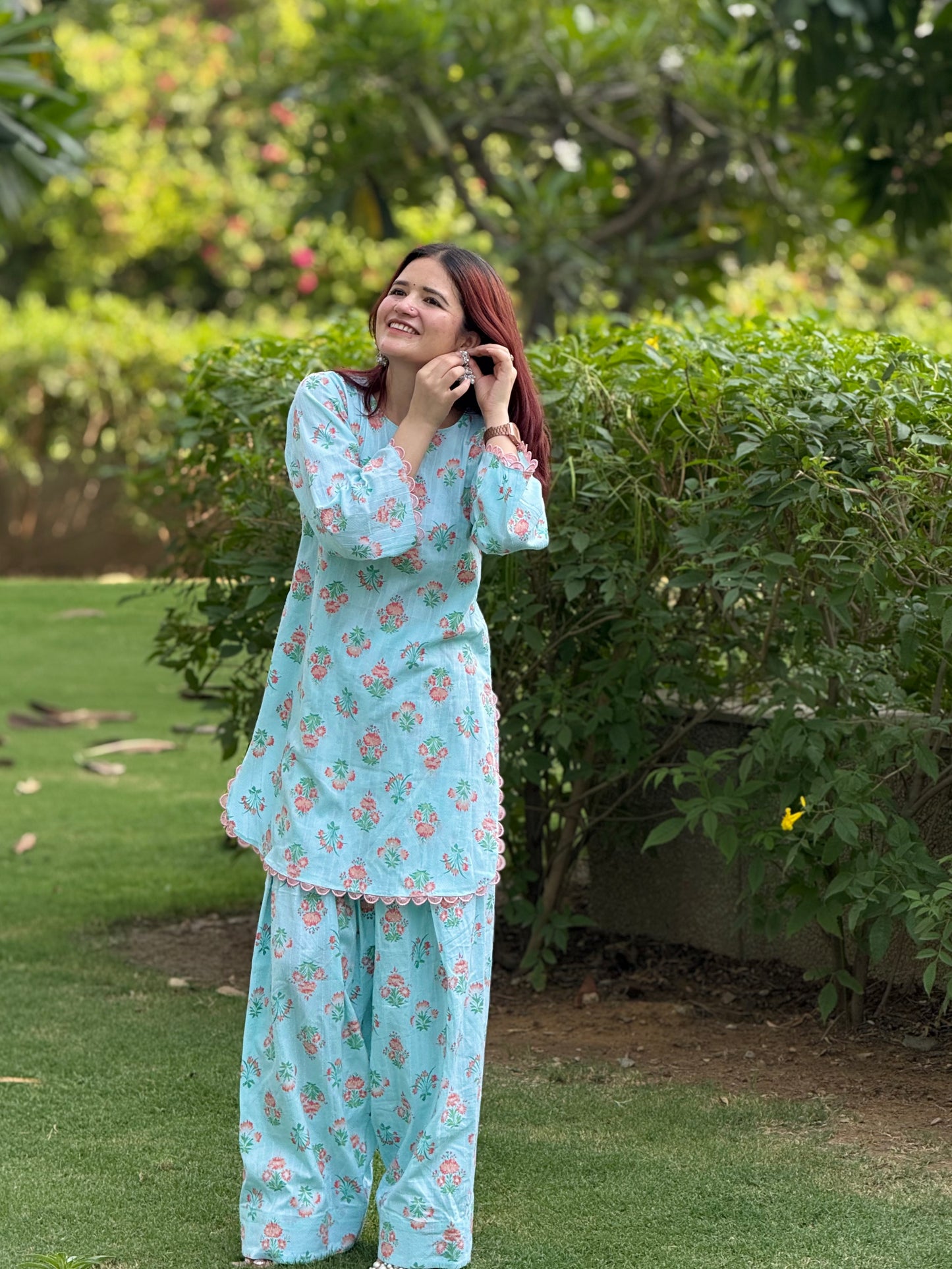 House of ZTH Summer Floral Farshi Set – Soft Cotton