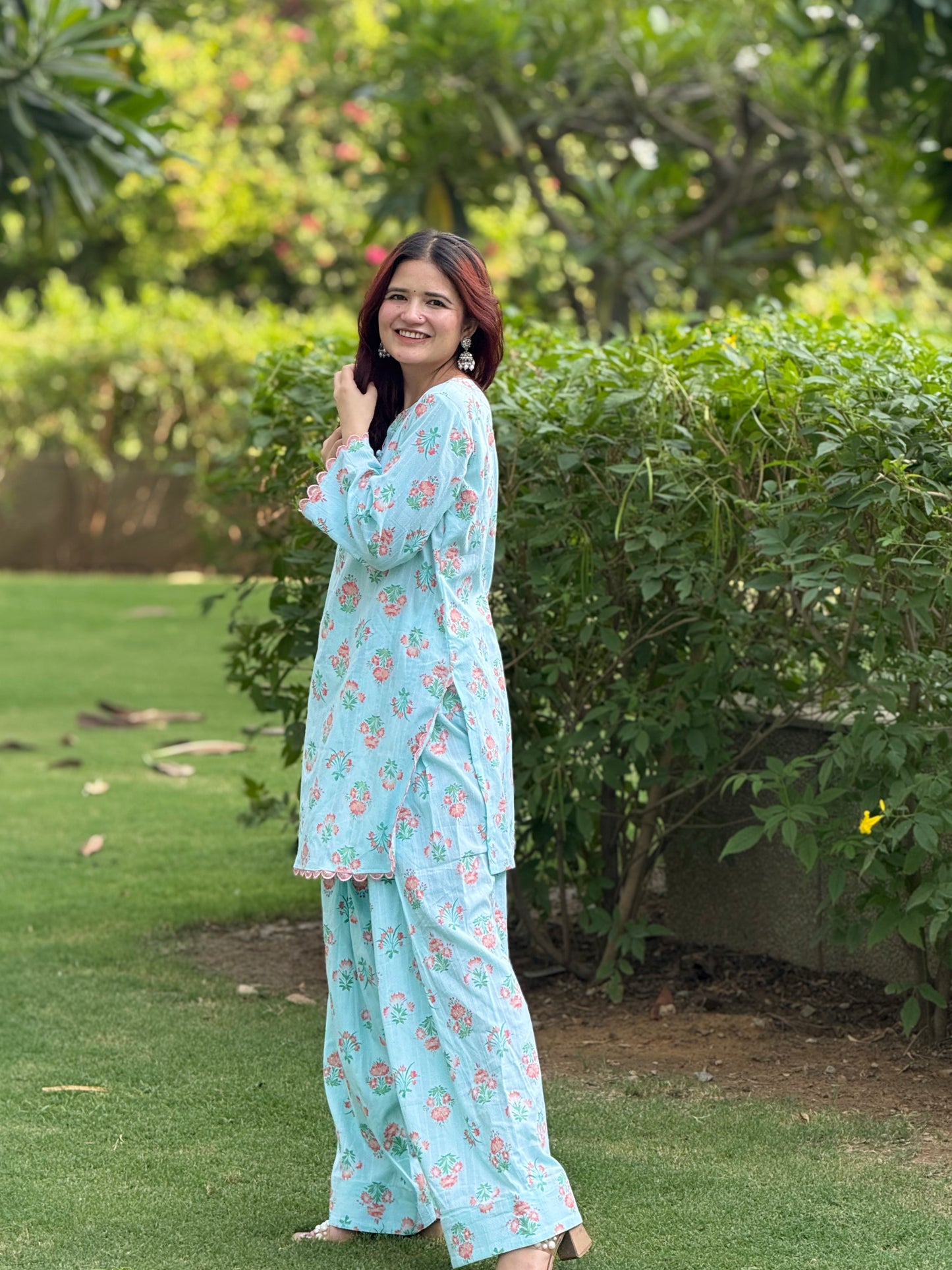 House of ZTH Summer Floral Farshi Set – Soft Cotton
