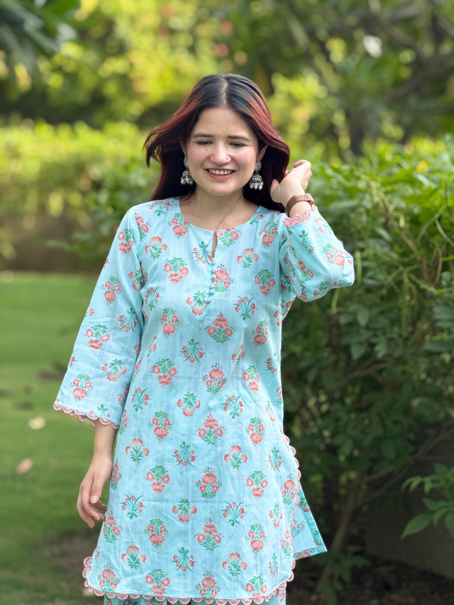 House of ZTH Summer Floral Farshi Set – Soft Cotton