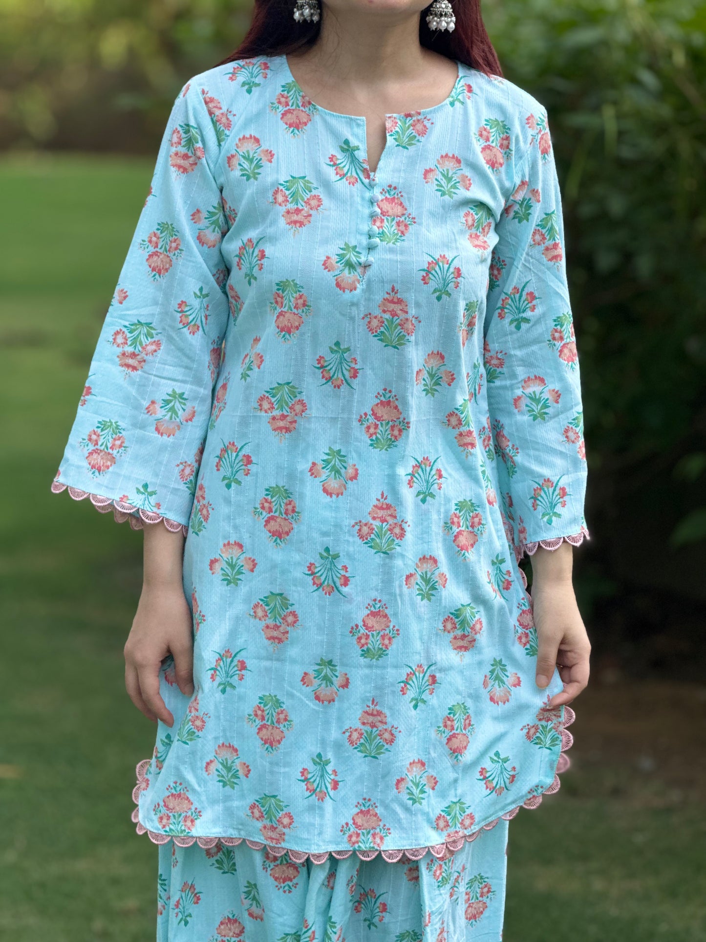 House of ZTH Summer Floral Farshi Set – Soft Cotton
